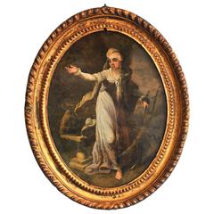 Antique 18th Century Painting Depicting the "Allegory of Industry"