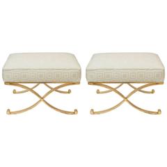 Pair of Gilt Iron Benches in the Manner of Raymond Subes