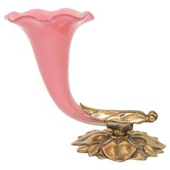 Art Nouveau "Cornucopia" Pink Bud Vase