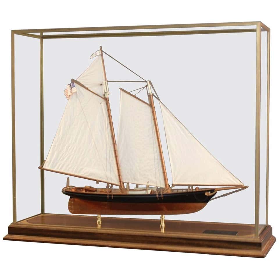 Sailing Models Vintage Wooden Sailing Model of a Schooner, Early 1900s at 1stDibs ...