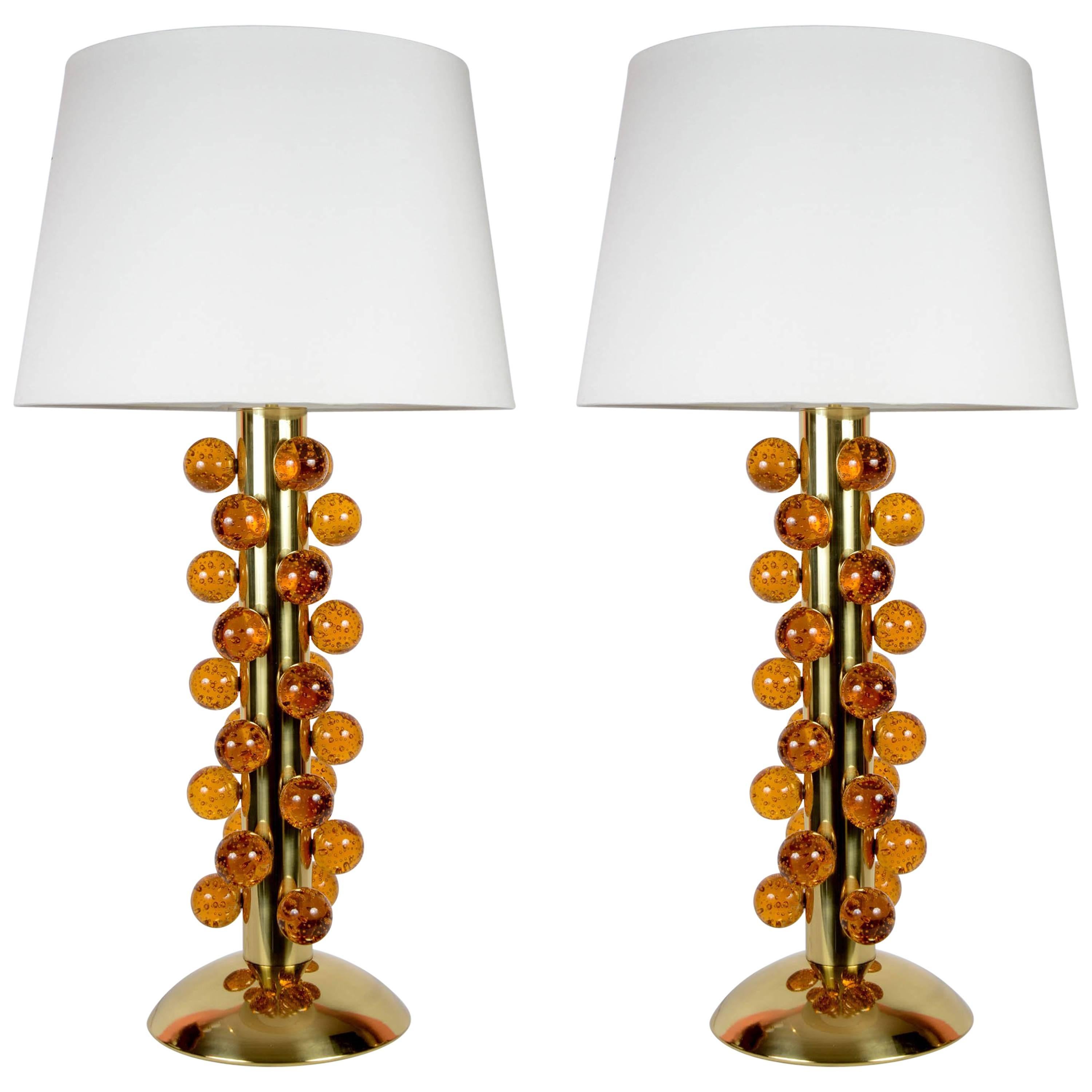 Pair of Murano Glass Lamps by Juanluca Fontana For Sale