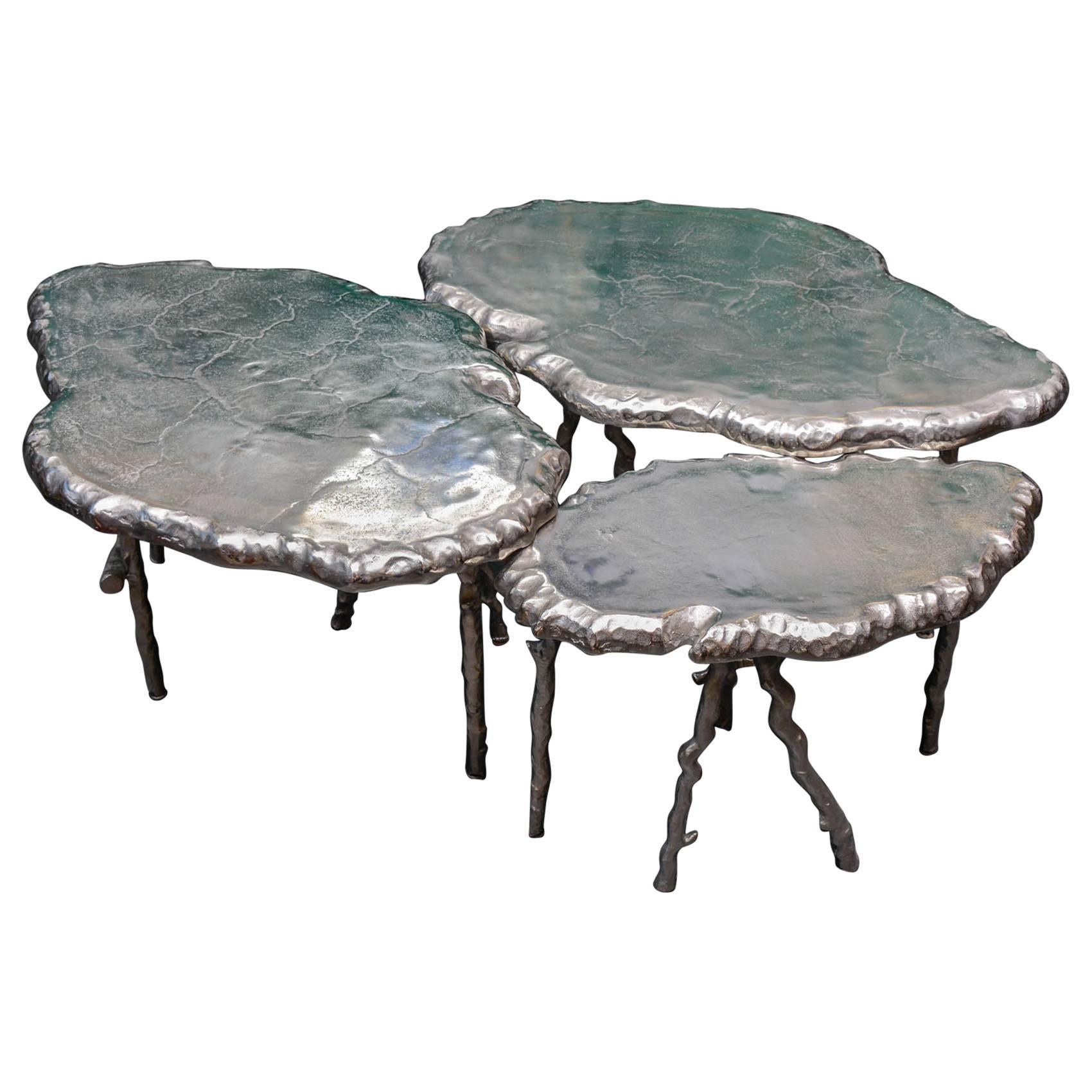 Pair of Side Tables or Set of Cocktail Tables