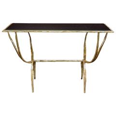 Gilt Wrought Iron Brutalist Console