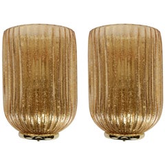 Pair of Murano Glass Sconces in the Style of Seguso