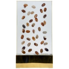 Lamp in Lucite with Agates Inclusion by Romeo Paris