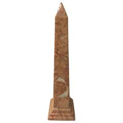 Single Coral Colored Marble Obelisk