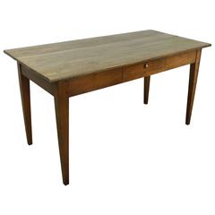 Antique French Writing Table, Chestnut Top, Cherry Base