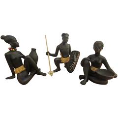 Vintage Gemunder Keramik Austrian Nubian Figures