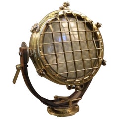 Vintage Ship's Cargo Floodlight of Solid Brass