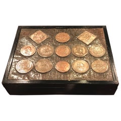 Vintage Lidded Box with Countersunk Coins