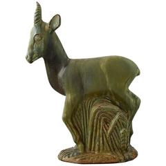 Large Impressive Axel Salto for Royal Copenhagen, a Stoneware Figure of a Deer