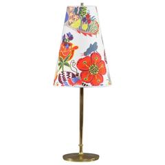 Charming Tablelamp J.T.Kalmar Austria 1960 with Josef Frank Fabric