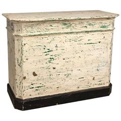 Antique Wooden Counter with Distressed Paint