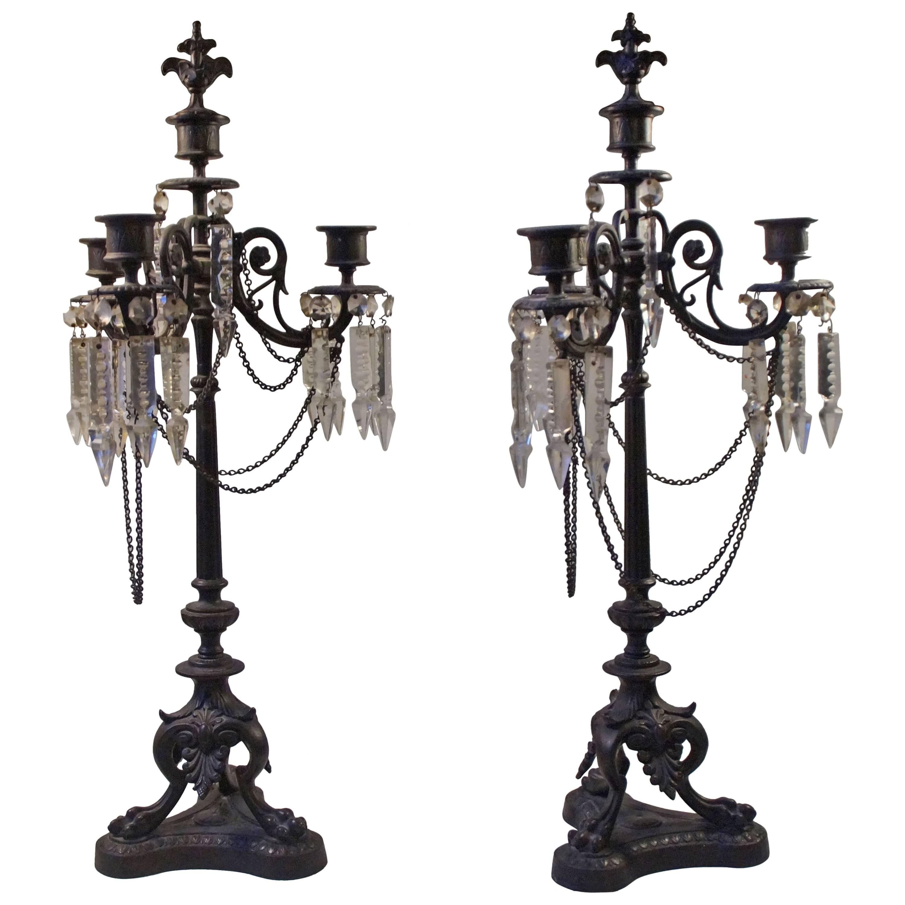 Black Wrought Iron Candelabra 46 For Sale on 1stDibs