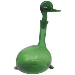 1950s, Empoli Verde Duck Decanter
