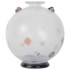 Vittorio Rigattieri for Seguso Vase Murrine a Scavo Glass, 1970s