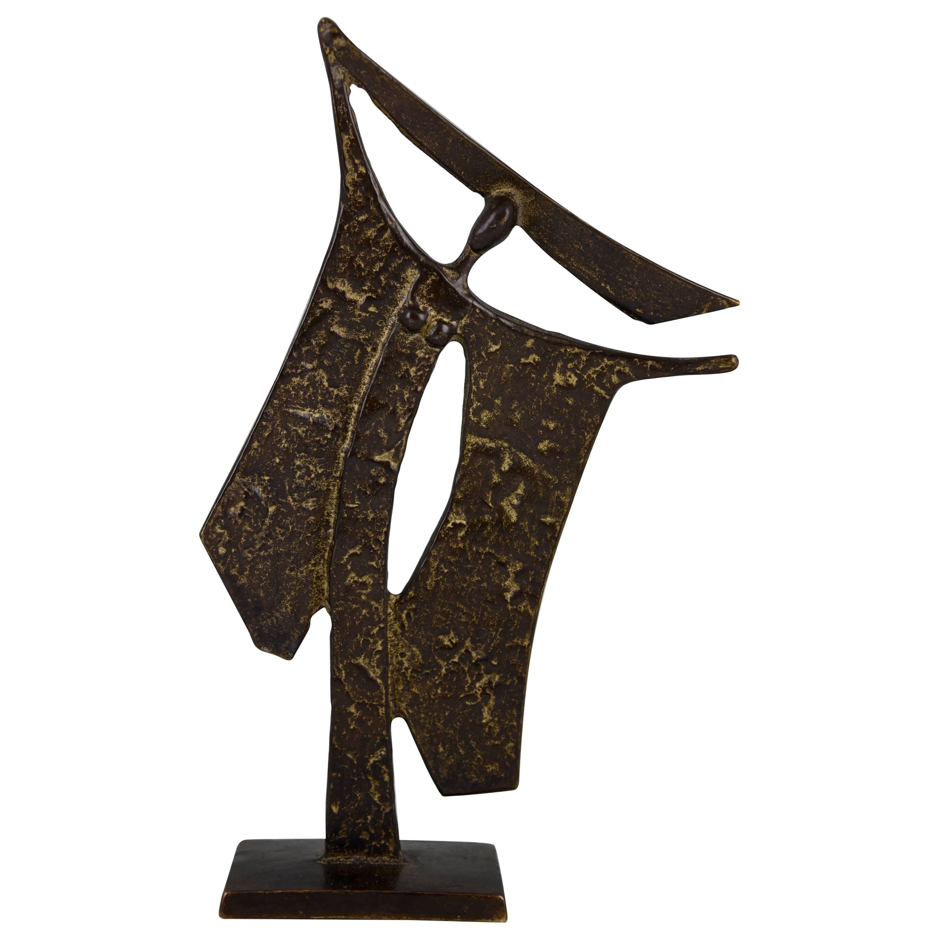 Bronze Sculpture of a Woman by Ugo Cara, Trieste Italy, 1960 Signed Numbered