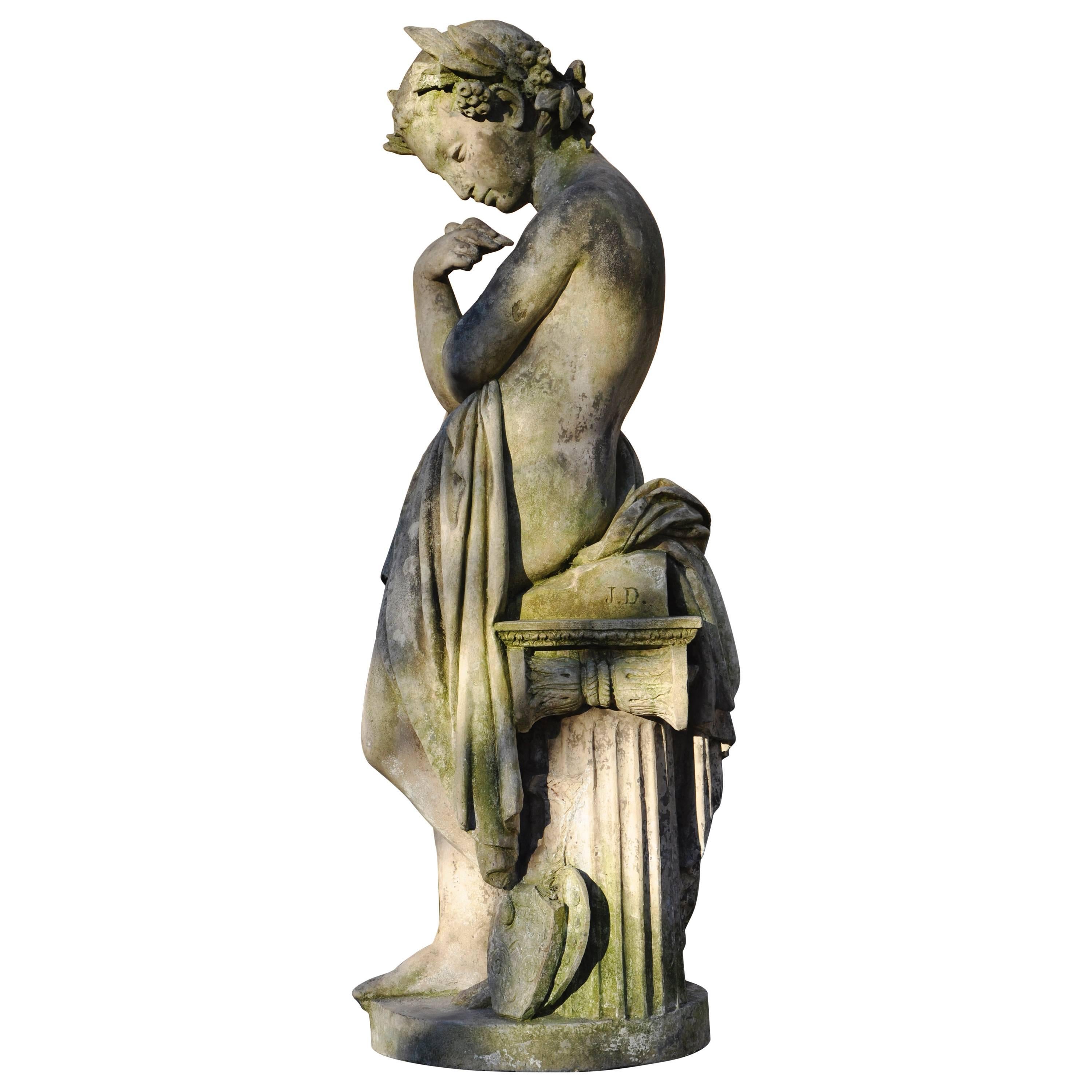 "Allegory of Sculpture", Terracotta Statue, 19th Century, Period For Sale