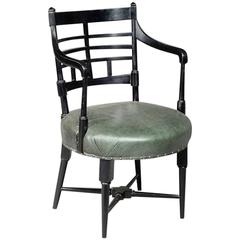 Old English or Jacobean Ebonized Curved Back Elbow Chair, by E W Godwin 8