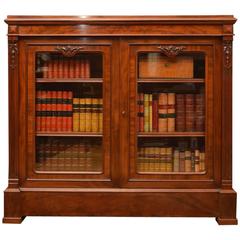 Early Victorian Glazed Bookcase in Mahogany