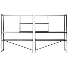 1950s Iron Room Dividers Shelves by Freda Diamond