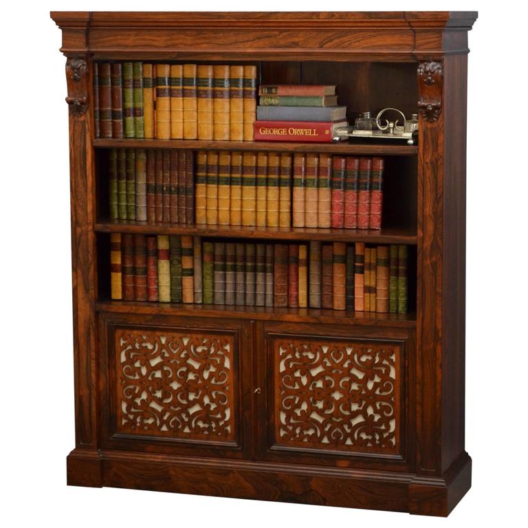 Exceptional William IV/Early Victorian Rosewood Bookcase For Sale at