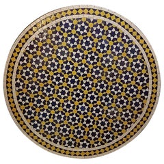 Multicolor Mosaic Table, Wrought Iron Base