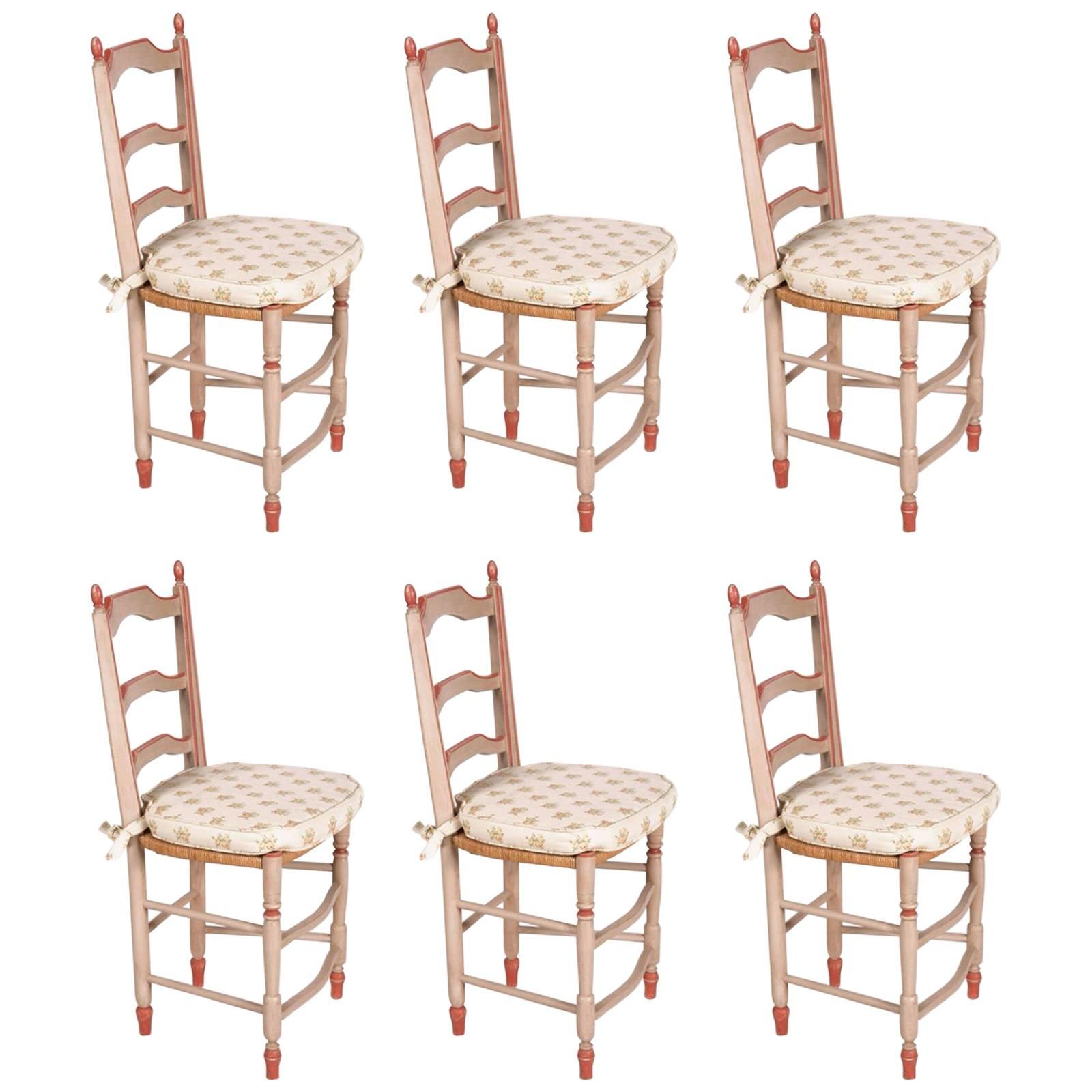 19th Century French Set of Six Dining Chairs in Provincial Style