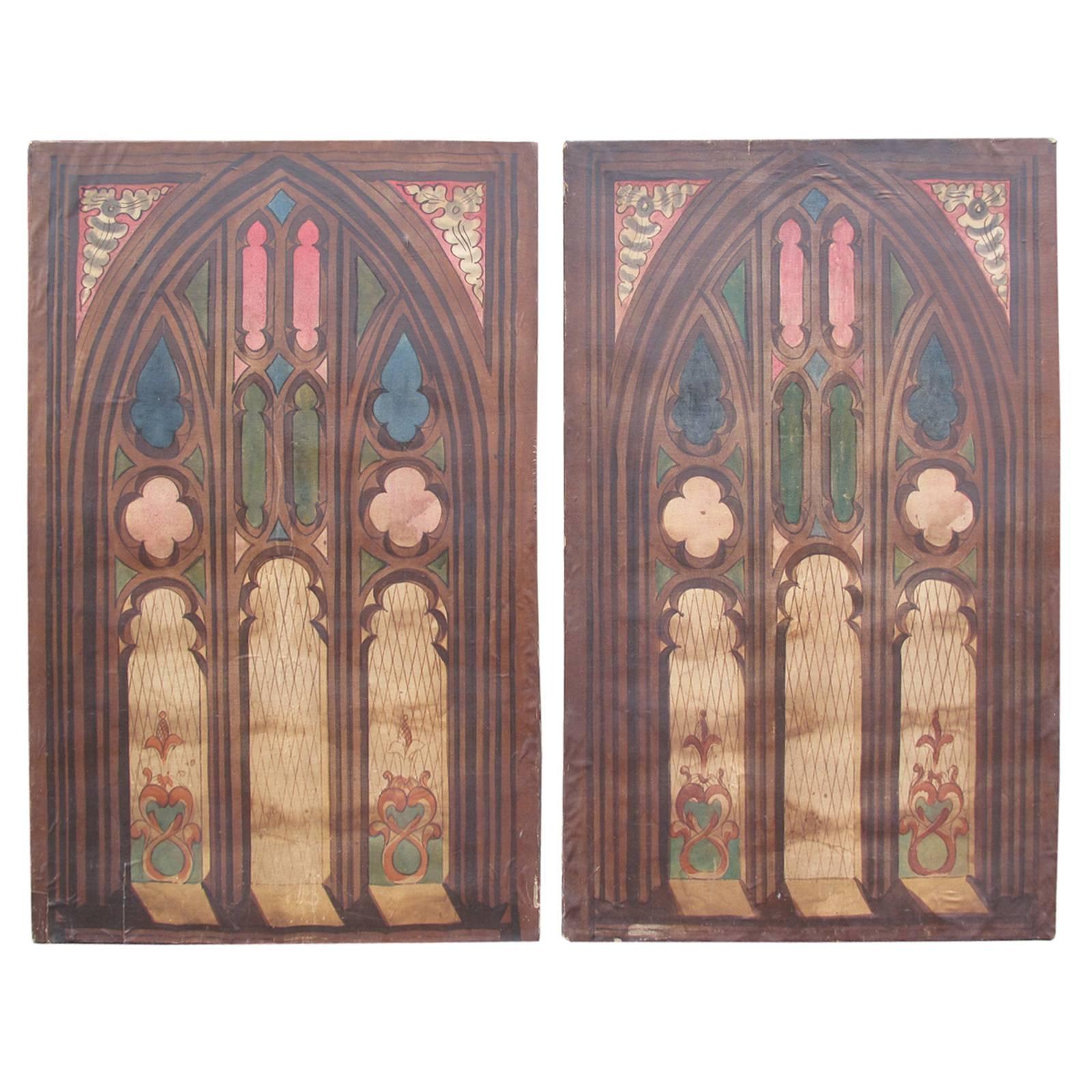 Pair of Ecclesiastical Panels