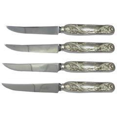 Antique Chrysanthemum by Tiffany & Co Sterling Silver Steak Knife Set of Custom HHWS