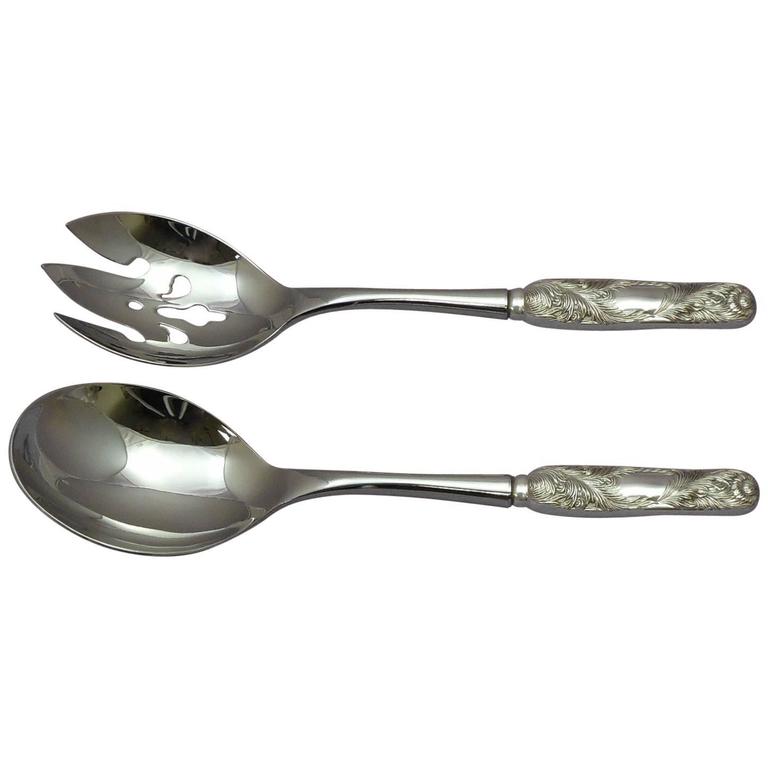 Chrysanthemum by Tiffany and Co Sterling Silver Salad Serving Set of