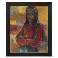 1960s Painting of a Woman by Richard Martinez