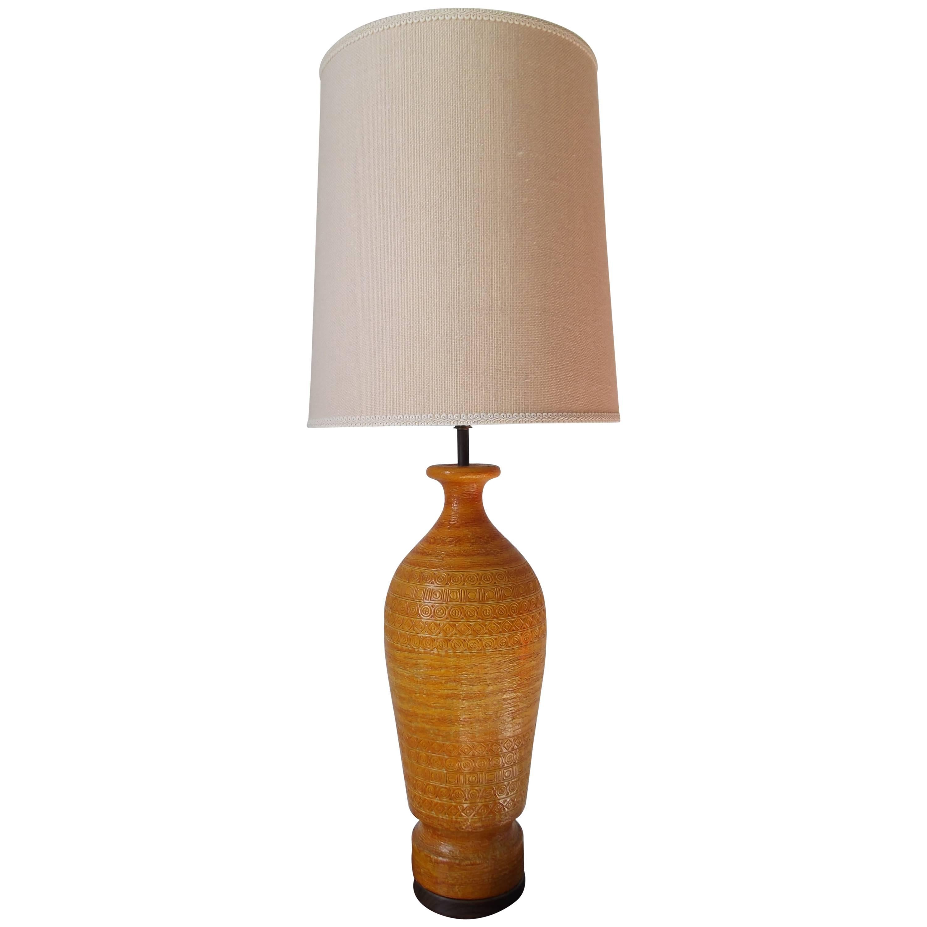 Bitossi for Raymor 1950s Tall Italian Pottery Table Lamp