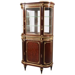 Late 19th Century Parquetry and Gilt Bronze Vitrine Cabinet by Paul Sormani