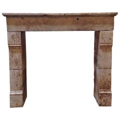 Antique Rustic Limestone Mantel