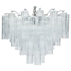 Italian Ice Sculpture Chandelier with Clear Glass