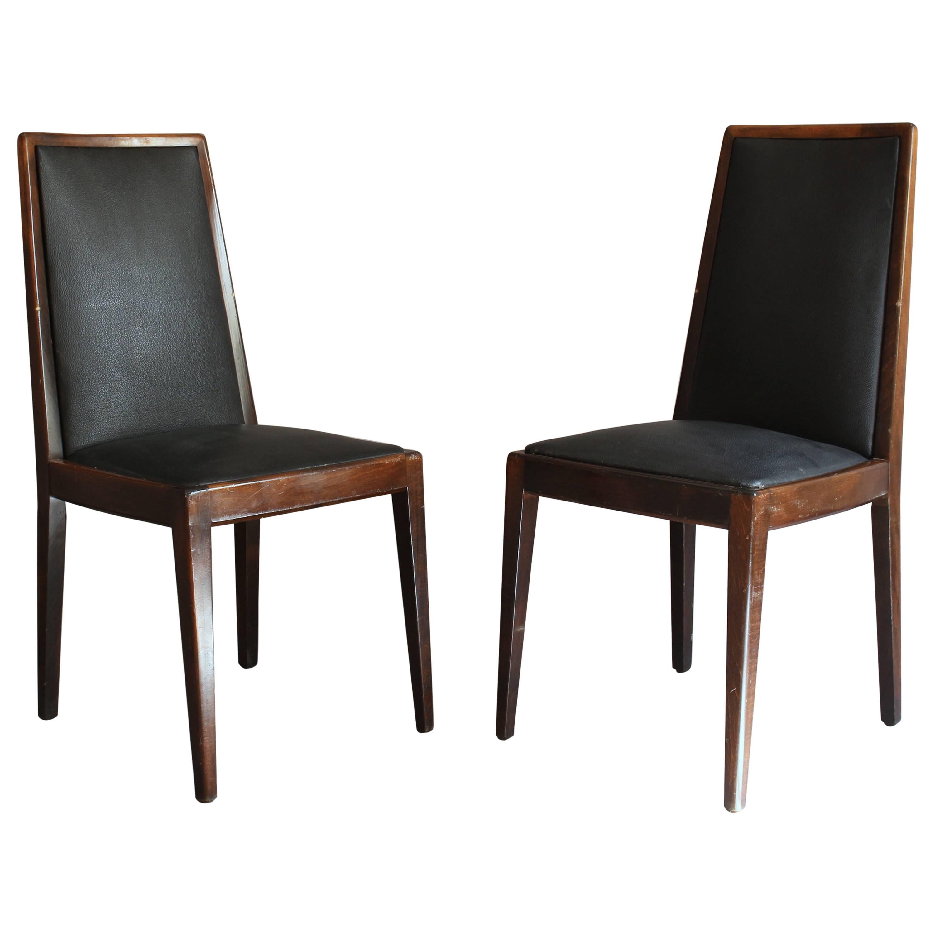 Set of Fine 12 Art Deco Stained Beech Dining Chairs