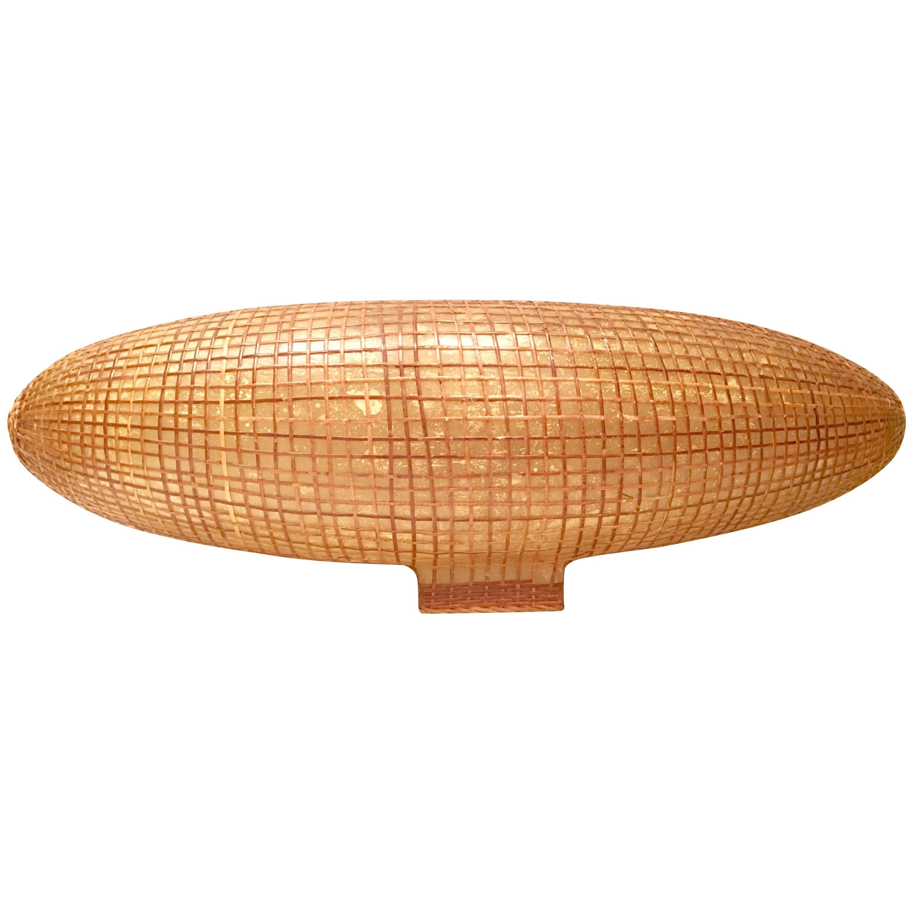 Mid-Century Japanese Rattan and Fiberglass "Blimp" Model Sculpture