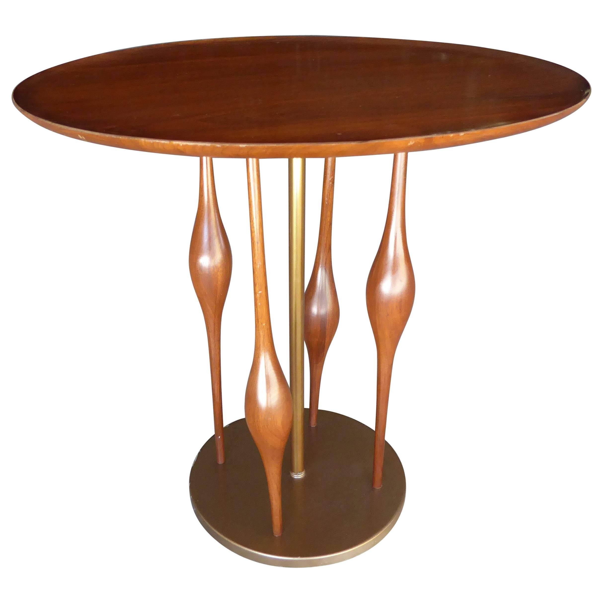 Mode Line Mahogany Side Table Attributed to Adrian Pearsall C. 1950's For Sale
