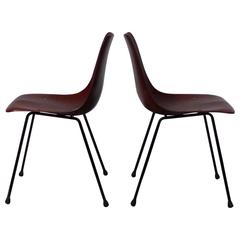 Pair of Chairs by Pierre Paulin in Bakelized Wood, 1954 9