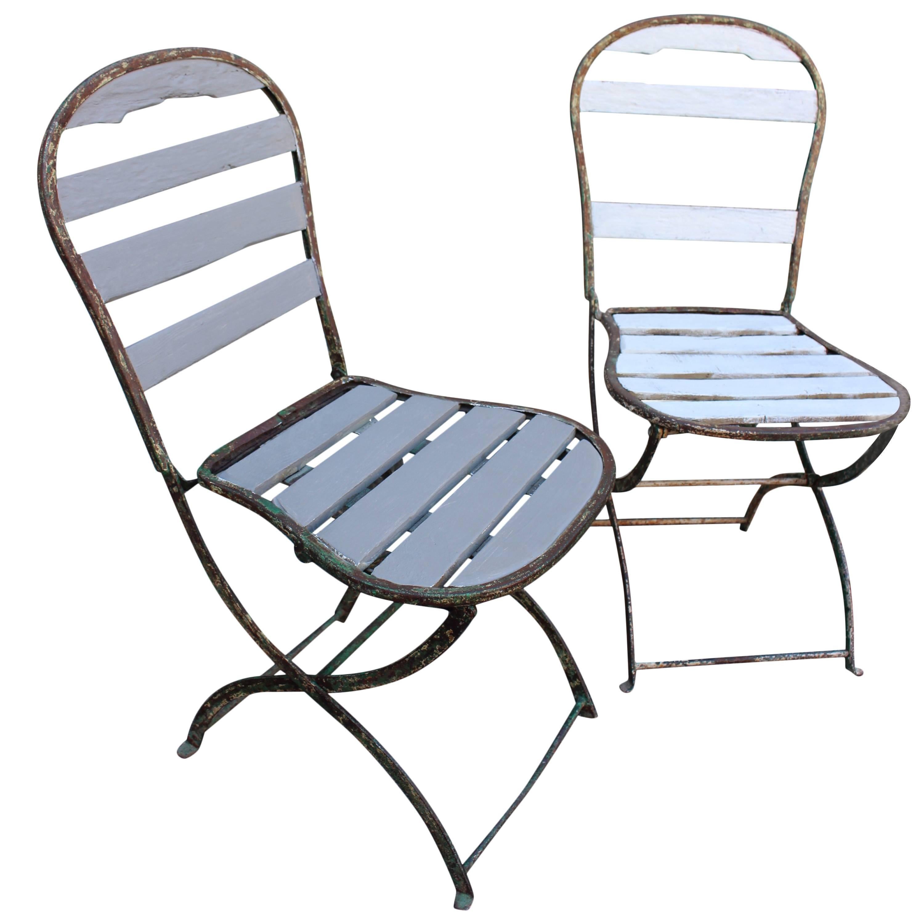 Pair of Garden Chairs For Sale