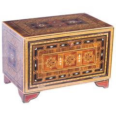 Antique Inlaid Damascus Islamic Table Cabinet