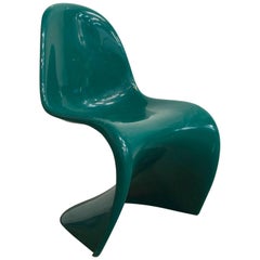 1965 Verner Panton Stacking Chair, Herman Miller, First Edition in Green