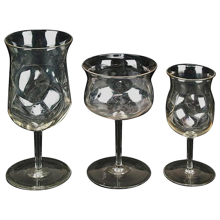 Part Table Service of Glasses, Attributed to James Powell For Sale
