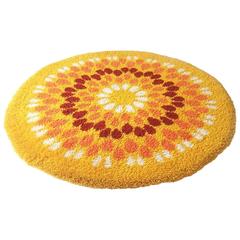 Vintage Pop Art Rug Flower Power, 1970s Modernist Mid-Century 2