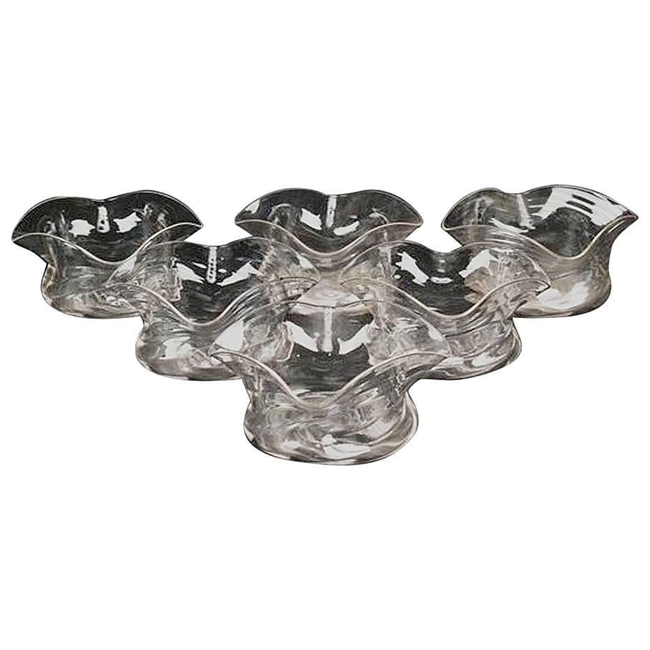 Set of Seven Glass Finger Bowls, by James Powell For Sale