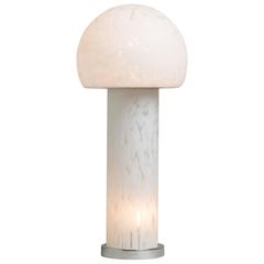 Large Italian Vistosi Attributed Glass Mushroom Shaped Lamp, 1960s