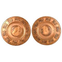 Pair of Brass Wall Plaques by WMF 3