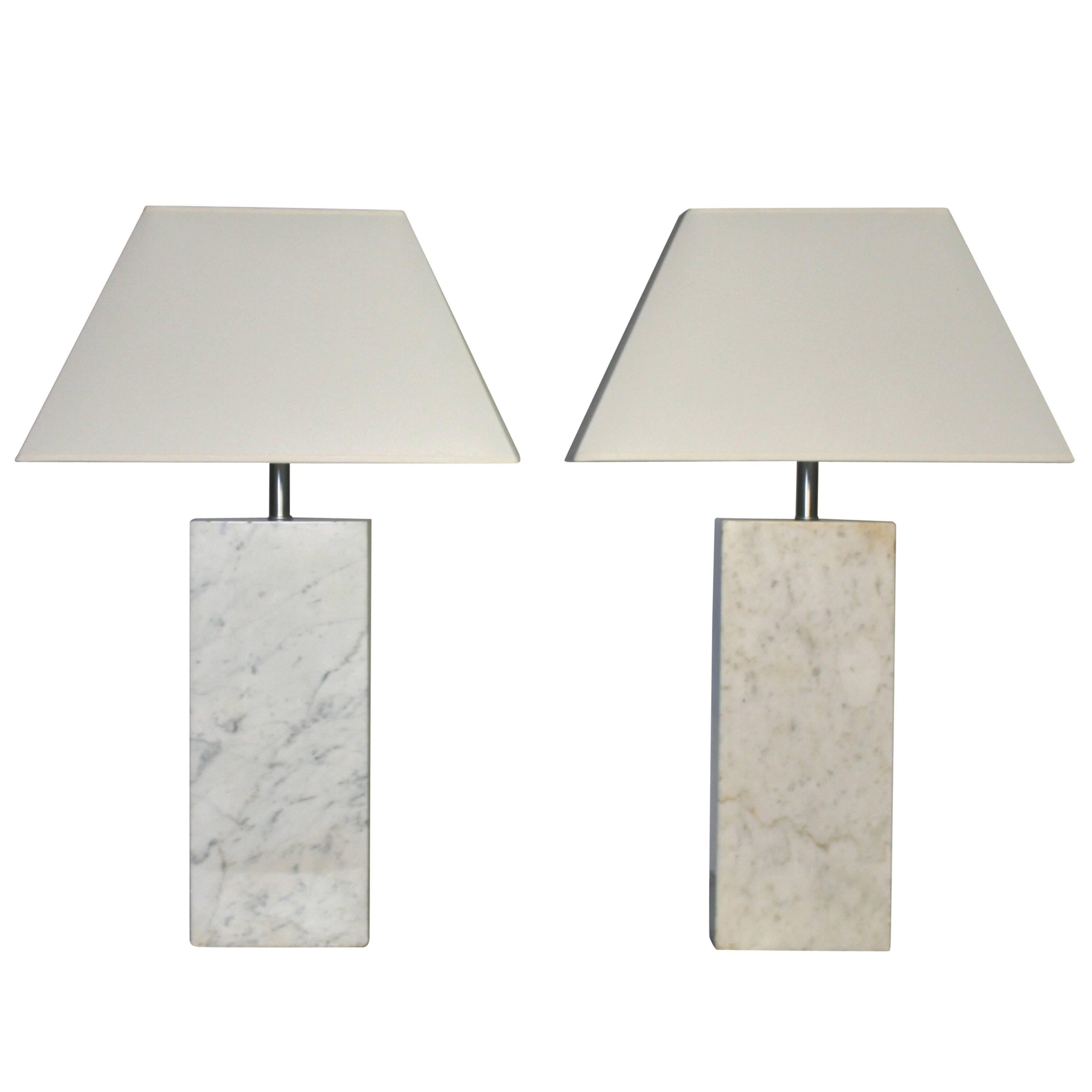Pair of Marble Lamps by Nessen