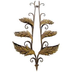 Wrought Iron and Gilt Garden Wall Hanging